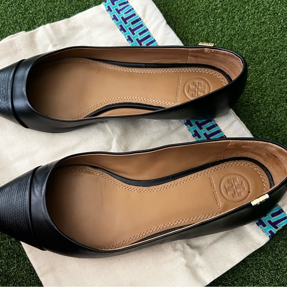 Tory Burch Black Leather Flats - Picture 3 of 14